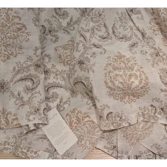 Bella Notte Linen Zia Crib Dust Ruffle Ginger Flax Bed Skirt New With Tags - Picture 1 of 5